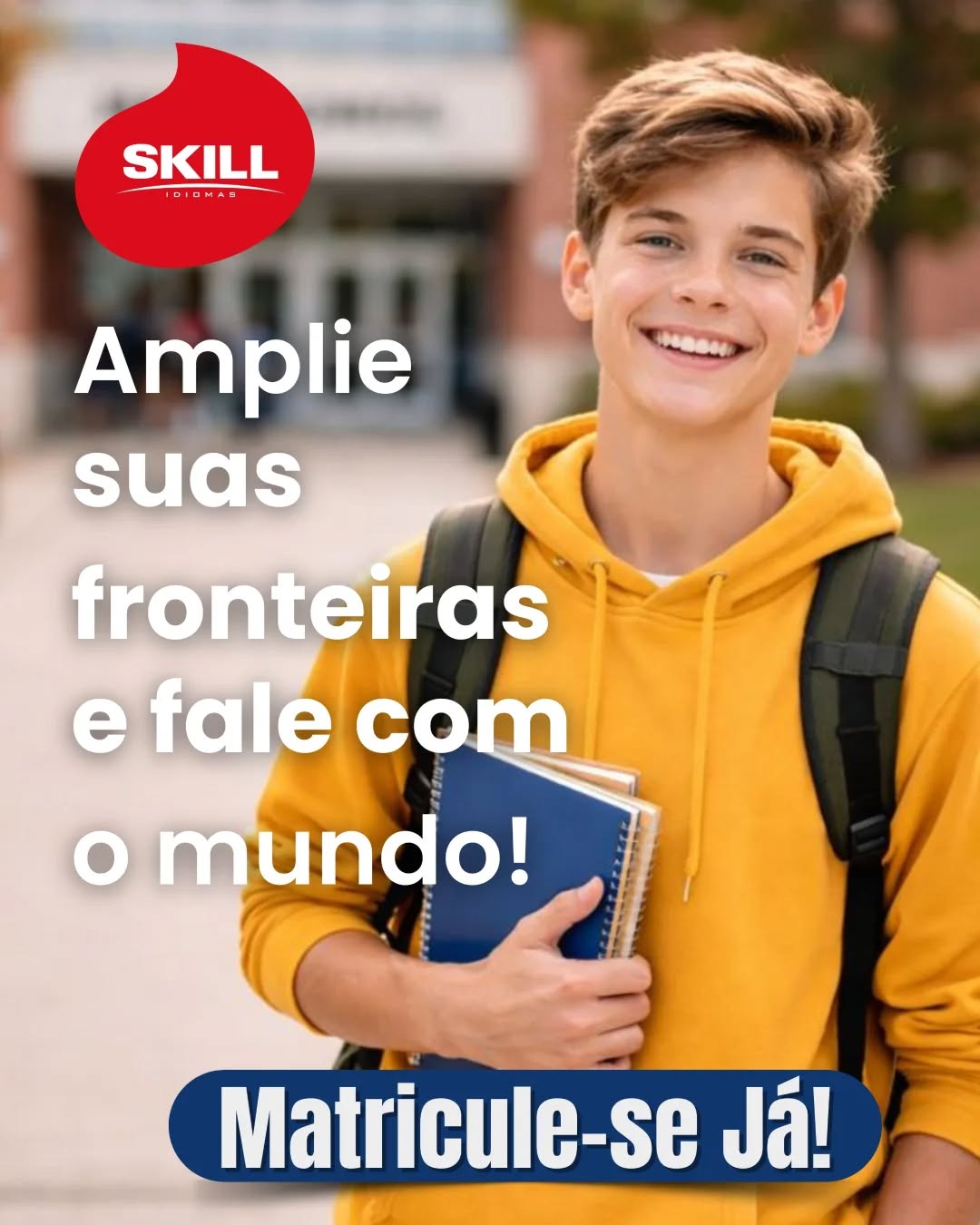 Na Skill Idiomas, você aprende de forma prática, dinâmica e eficiente!
São 8 idiomas, com metodologia moderna e professores qualificados para todas as idades e objetivos!

📍 Endereço: Rua Nóbrega, 194 – Icaraí
🗣 Idiomas: 8 opções para você escolher na modalidade presencial ou on-line 
💻 Sites:
👉 skillicarai.com.br
👉 skilledonline.com.br

🚀 Matrículas abertas!
Invista no seu futuro!
