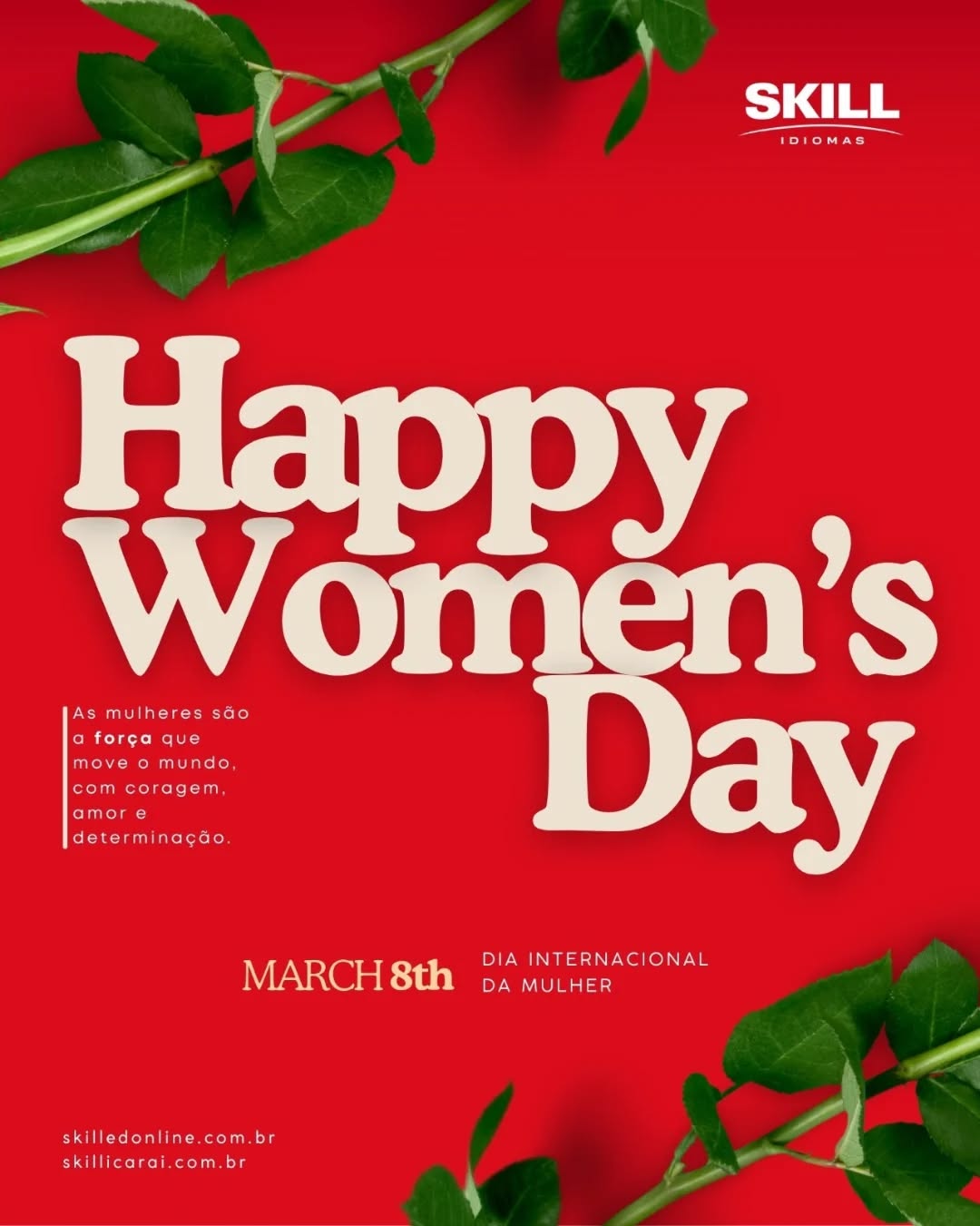 No International Women’s Day, celebramos a força, a sensibilidade e a coragem de cada mulher. Happy Women’s Day! 🌷🌷🌷