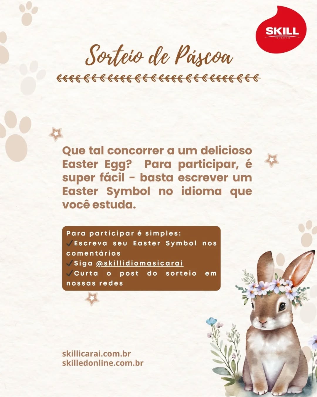 Participe da nossa Ação de Páscoa e concorra a um delicioso Easter Egg! 🐰🐰🐰