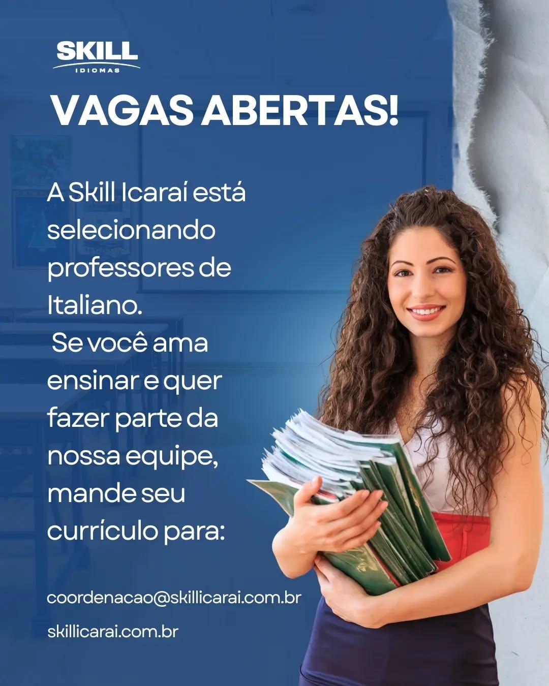 Gostaria de fazer parte da nossa equipe? Mande o seu currículo! 🇮🇹🇮🇹🇮🇹
