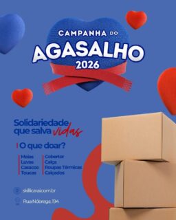 O inverno chegou, e muitas pessoas precisam da nossa ajuda para enfrentar o frio. Doe agasalhos, cobertores e roupas em bom estado e faça a diferença na vida de quem mais precisa! Participe da Campanha do Agasalho da Skill! 🧣🧤🧥👕